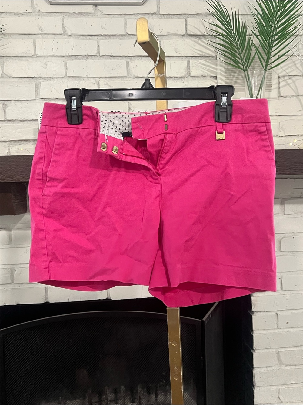 Nautica Bright Pink Mid-Rise Cotton Blend Shorts